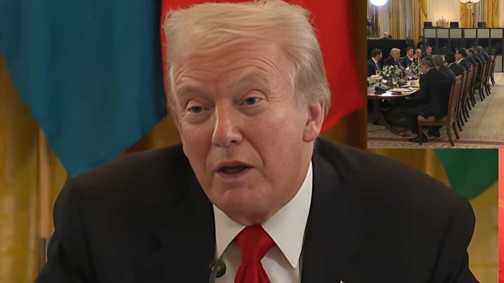 वाशिंगटन, डी.सी.: वाशिंगटन में एक ठंडी सुबह, पूर्व अमेरिकी राष्ट्रपति डोनाल्ड ट्रम्प प्रेस को संबोधित करते हुए।